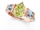 Rose gold Fancy Yellow Pear Cut Diamond Engagement Ring with Baguette Side Stones and Channel Set Band_20