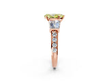 Rose gold Fancy Yellow Pear Cut Diamond Engagement Ring with Baguette Side Stones and Channel Set Band_21