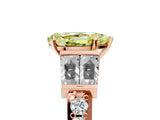 Rose gold Fancy Yellow Pear Cut Diamond Engagement Ring with Baguette Side Stones and Channel Set Band_24