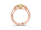 Rose gold Fancy Yellow Pear  Cut Diamond Engagement Ring with Bezel Set Round Side Stones and Prong Setting_51