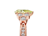 Rose gold Fancy Yellow Pear  Cut Diamond Engagement Ring with Bezel Set Round Side Stones and Prong Setting_53