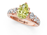 Rose gold Fancy Yellow Pear  Cut Diamond Engagement Ring with Pavé Band and Four-Prong Setting_4
