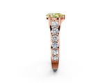 Rose gold Fancy Yellow Pear  Cut Diamond Engagement Ring with Pavé Band and Four-Prong Setting_5