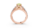 Rose gold Fancy Yellow Pear  Cut Diamond Engagement Ring with Pavé Band and Four-Prong Setting_6