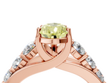 Rose gold Fancy Yellow Pear  Cut Diamond Engagement Ring with Pavé Band and Four-Prong Setting_7
