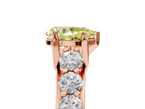 Rose gold Fancy Yellow Pear  Cut Diamond Engagement Ring with Pavé Band and Four-Prong Setting_8