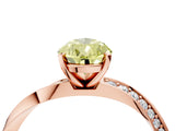 Rose gold Fancy Yellow Pear Cut Diamond Engagement Ring with Side Stone Accents and Four-Prong Setting_16