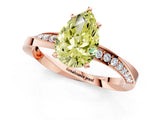 Rose gold Fancy Yellow Pear Cut Diamond Engagement Ring with Side Stone Accents and Four-Prong Setting_61
