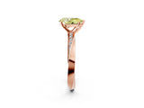 Rose gold Fancy Yellow Pear Cut Diamond Engagement Ring with Side Stone Accents and Four-Prong Setting_62
