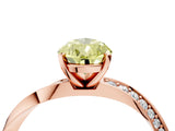 Rose gold Fancy Yellow Pear Cut Diamond Engagement Ring with Side Stone Accents and Four-Prong Setting_64