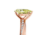 Rose gold Fancy Yellow Pear Cut Diamond Engagement Ring with Side Stone Accents and Four-Prong Setting_65
