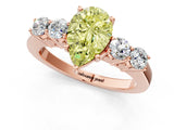 Rose gold Fancy Yellow Pear  Cut Diamond Five-Stone Prong Set White Gold Ring_33