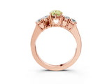 Rose gold Fancy Yellow Pear  Cut Diamond Five-Stone Prong Set White Gold Ring_35