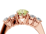 Rose gold Fancy Yellow Pear  Cut Diamond Five-Stone Prong Set White Gold Ring_36