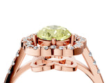 Rose gold Fancy Yellow Pear Cut Diamond Floral Halo Split Shank Prong Setting Ring_16