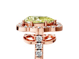 Rose gold Fancy Yellow Pear Cut Diamond Floral Halo Split Shank Prong Setting Ring_17