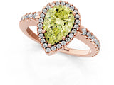 Rose gold Fancy Yellow Pear Cut Diamond Halo Engagement Ring with Pavé Band and Prong Setting_28