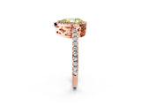 Rose gold Fancy Yellow Pear Cut Diamond Halo Engagement Ring with Pavé Band and Prong Setting_29