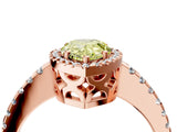 Rose gold Fancy Yellow Pear Cut Diamond Halo Engagement Ring with Pavé Band and Prong Setting_31