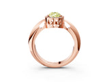 Rose gold Fancy Yellow Pear  Cut Diamond Halo Engagement Ring with Split Shank and Four-Prong Setting_93