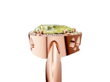 Rose gold Fancy Yellow Pear  Cut Diamond Halo Engagement Ring with Split Shank and Four-Prong Setting_95