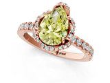 Rose gold Fancy Yellow Pear Cut Diamond Halo Pave Band with Four-Prong Setting_4
