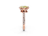 Rose gold Fancy Yellow Pear Cut Diamond Halo Pave Band with Four-Prong Setting_5