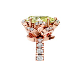 Rose gold Fancy Yellow Pear Cut Diamond Halo Pave Band with Four-Prong Setting_8