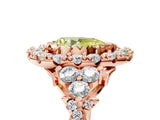 Rose gold Fancy Yellow Pear Cut Diamond Halo Ring with Pavé Band and Four-Prong Setting_54