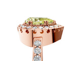 Rose gold Fancy Yellow Pear Cut Diamond Halo Ring with Pavé Band and Prong Setting_5