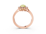 Rose gold Fancy Yellow Pear  Cut Diamond Halo Ring with Round Brilliant Halo and Solitaire Band_103