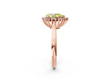 Rose gold Fancy Yellow Pear  Cut Diamond Halo Ring with Solitaire Band and Prong Setting_55
