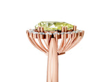 Rose gold Fancy Yellow Pear  Cut Diamond Halo Ring with Solitaire Band and Prong Setting_58