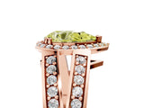 Rose gold Fancy Yellow Pear Cut Diamond Halo Ring with Split Shank Pavé Band and Four-Prong Setting_5