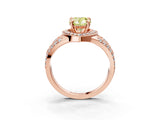 Rose gold Fancy Yellow Pear Cut Diamond Halo Ring with Split Shank and Bezel Accents and Four-Prong Setting_3