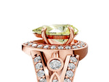 Rose gold Fancy Yellow Pear Cut Diamond Halo Ring with Split Shank and Bezel Accents and Four-Prong Setting_5