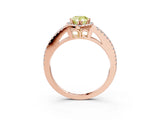 Rose gold Fancy Yellow Pear Cut Diamond Halo Split Shank Engagement Ring_61