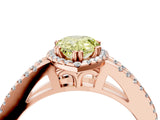 Rose gold Fancy Yellow Pear Cut Diamond Halo Split Shank Engagement Ring_62