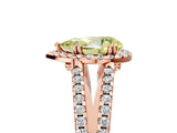 Rose gold Fancy Yellow Pear Cut Diamond Halo Split Shank Engagement Ring_63