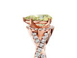 Rose gold Fancy Yellow Pear Cut Diamond  Halo Twist Band Solitaire Prong Setting Ring_23