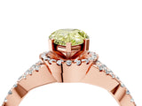 Rose gold Fancy Yellow Pear Cut Diamond  Halo Twist Band Solitaire Prong Setting Ring_52