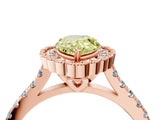 Rose gold Fancy Yellow Pear  Cut Diamond Milgrain Floral Halo Engagement Ring with Pavé Band_19
