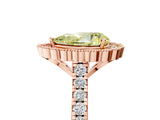 Rose gold Fancy Yellow Pear  Cut Diamond Milgrain Floral Halo Engagement Ring with Pavé Band_20