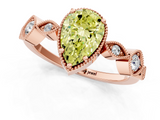 Rose gold Fancy Yellow Pear  Cut Diamond Milgrain Marquise Band with Prong Setting_4