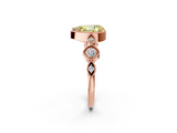 Rose gold Fancy Yellow Pear  Cut Diamond Milgrain Marquise Band with Prong Setting_5