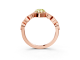 Rose gold Fancy Yellow Pear  Cut Diamond Milgrain Marquise Band with Prong Setting_6