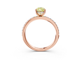 Rose gold Fancy Yellow Pear  Cut Diamond Pavé Band Ring with Four-Prong Setting_27