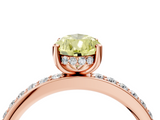 Rose gold Fancy Yellow Pear  Cut Diamond Pavé Band Ring with Four-Prong Setting_28