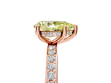 Rose gold Fancy Yellow Pear  Cut Diamond Pavé Band Ring with Four-Prong Setting_29