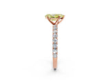 Rose gold Fancy Yellow Pear Cut Diamond Pavé Band Solitaire Ring with Prong Setting_65